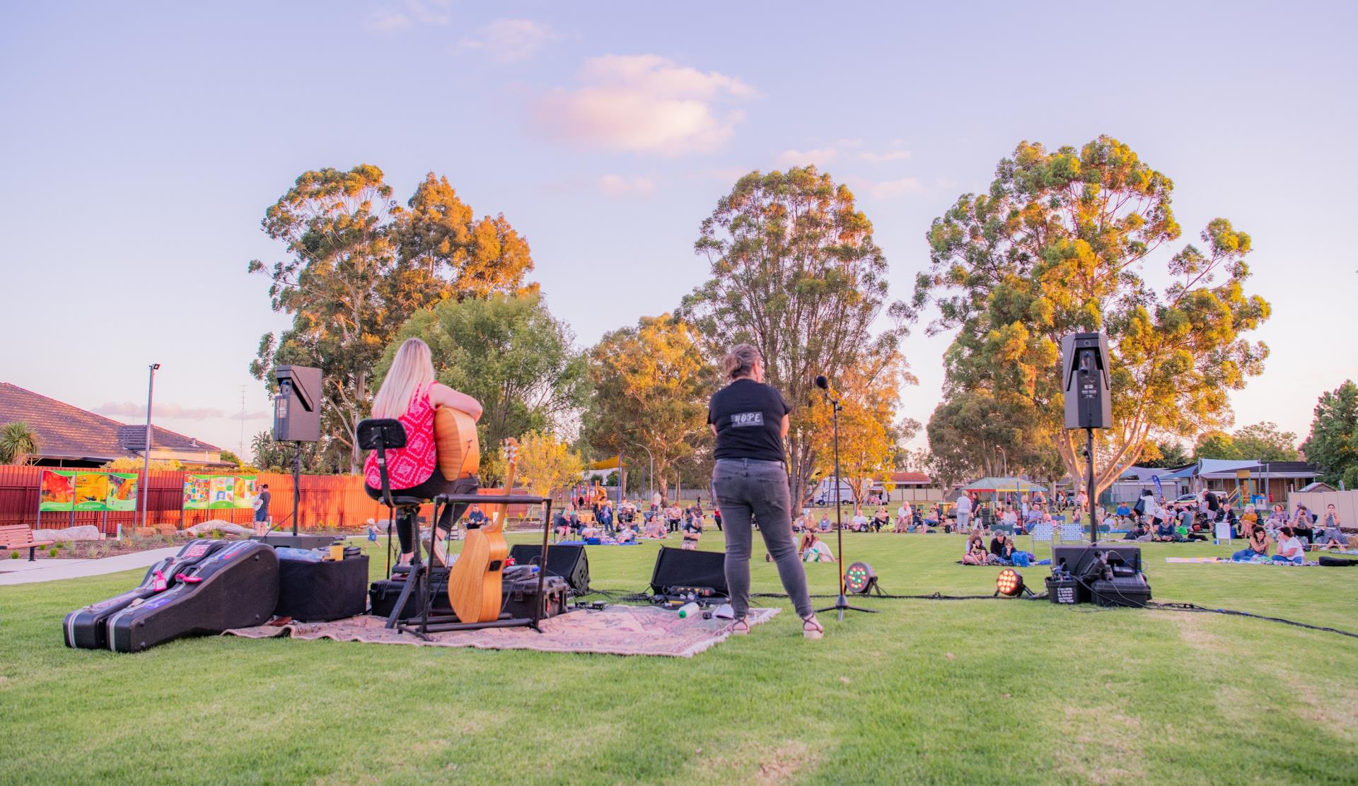 Tracey Barnett and Kelly Hope from Hope CODA (Children of Deaf Adults) Service performing at last year’s Summer Sounds Carramar Park, Dardanup. 
