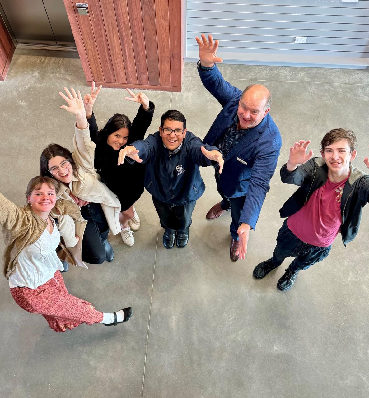 Shire of Dardanup President Cr Tyrrell Gardiner with members of the Shire’s Youth Advisory Group (YAG) (from left) Raya Noonan, Ella North, Chelsey North, Damon North and Tyler Brown. YAG has been named as a finalist in the 2024 W Youth Awards.