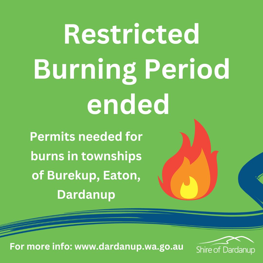 Restricted Burning Period ends - permits needed for burns